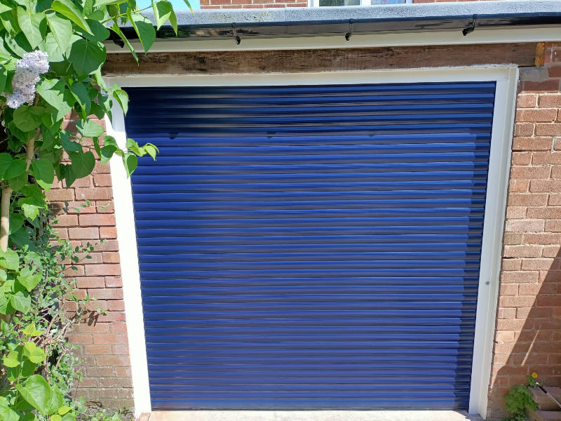 Blue Roller Garage Door
